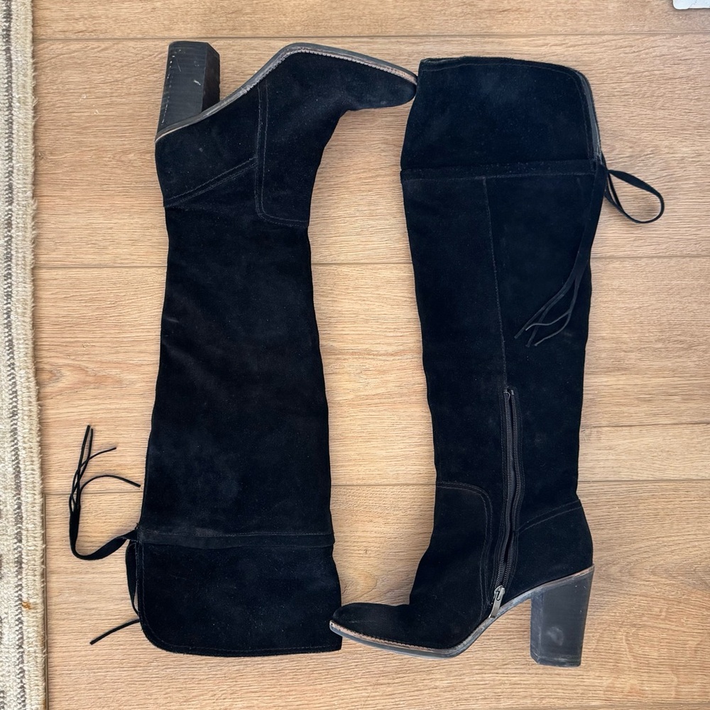 Over the knee suede boot